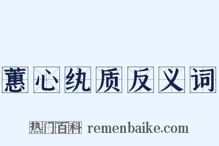 蕙心纨质反义词是什么意思的图片